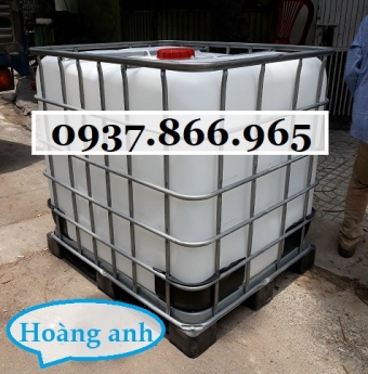 Bán bồn nhựa cũ, tank IBC 1000l nuôi cá, bồn nhựa cũ đựng nước công trình