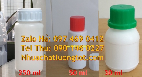 Chai 50ml garenty, Chai 30ml đựng hóa chất, Chai nhựa 500ml đựng mật ong, Chai 100ml màu trong, chai