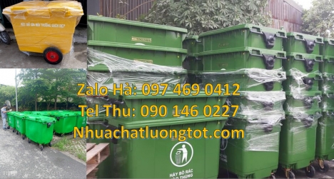 Xe chở rác 1000l giá rẻ, Xe rác nhựa composite, Xe gom rác 660l, xe gom rác thải 1000l, Xe chở rác c