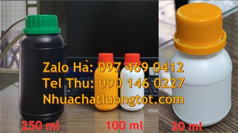 Chai 50ml garenty, Chai 30ml đựng hóa chất, Chai nhựa 500ml đựng mật ong, Chai 100ml màu trong, chai