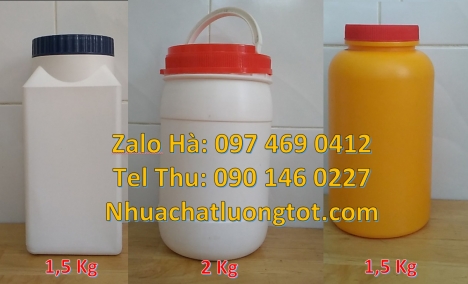 Hũ nhựa 500gr đựng nông dược hũ nhựa đựng kẹo caosu 50gr 100gr Hủ nhựa 1000gr đựng hoa mỹ phẩm hũ