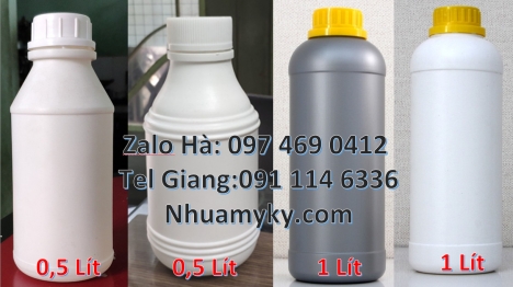 Nơi bán chai nhựa 50ml nắp garenty, Chai nhưa 250 ml nông dược, Chai nhựa 1l đựng phân bón, chai hdp