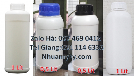 Nơi bán chai nhựa 50ml nắp garenty, Chai nhưa 250 ml nông dược, Chai nhựa 1l đựng phân bón, chai hdp