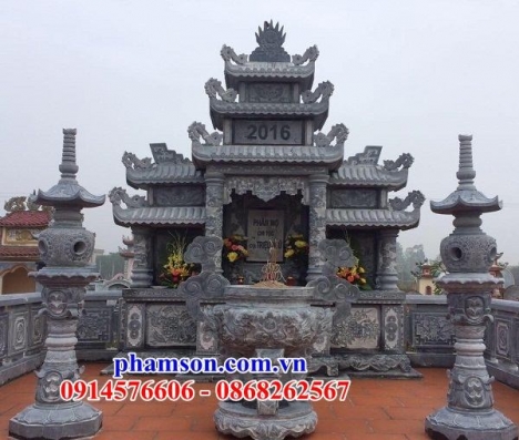 034 Mộ đá xanh rêu đẹp quảng ninh - lăng mộ đá giá rẻ