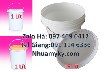 Vỏ thùng nhựa 18 lít, Xô nhựa 18 lít nắp chiết rót. Giá bán Vỏ thùng 20 lít quai nhựa,
