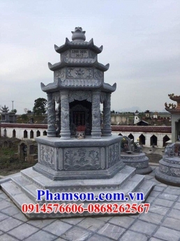 034 Mộ đá đẹp cao bằng - lăng mộ ba mái bằng đá nguyên khối