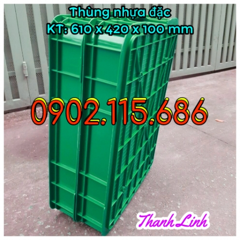 Sóng nhựa bít HS025, thùng nhựa đặc cao 10cm, sóng nhựa đặc,thùng nhựa đặc 1T, thùng nhựa cơ khí, só