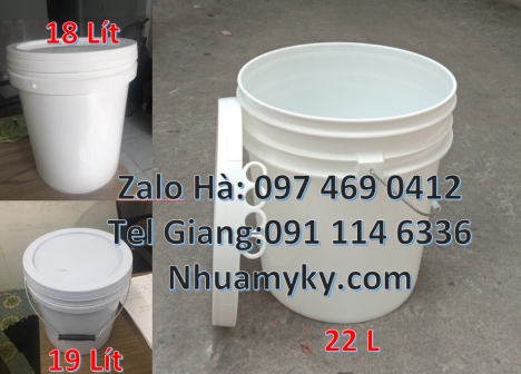 Vỏ thùng nhựa 18 lít, Xô nhựa 18 lít nắp chiết rót. Giá bán Vỏ thùng 20 lít quai nhựa,