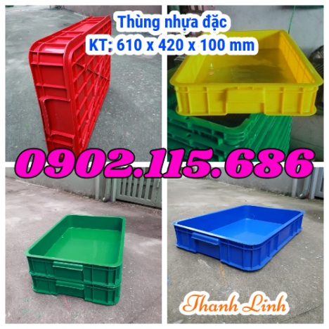 Sóng nhựa bít HS025, thùng nhựa đặc cao 10cm, sóng nhựa đặc,thùng nhựa đặc 1T, thùng nhựa cơ khí, só
