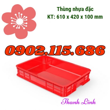 Sóng nhựa bít HS025, thùng nhựa đặc cao 10cm, sóng nhựa đặc,thùng nhựa đặc 1T, thùng nhựa cơ khí, só