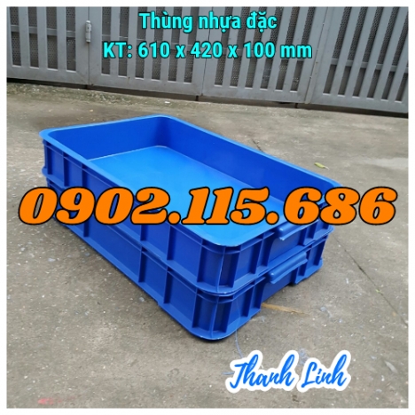 Sóng nhựa bít HS025, thùng nhựa đặc cao 10cm, sóng nhựa đặc,thùng nhựa đặc 1T, thùng nhựa cơ khí, só