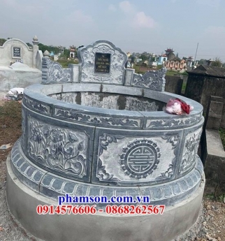 334 lăng mộ đẹp đà nẵng - mộ tròn bằng đá khối