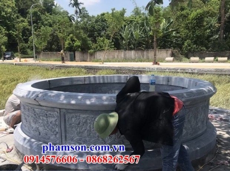 334 lăng mộ đẹp đà nẵng - mộ tròn bằng đá khối