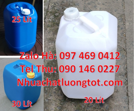 Can hdpe 20l vuông, Can vuông 25l đựng phân bón, can 25l trắng, Can dẹp 30l đựng sữa tươi