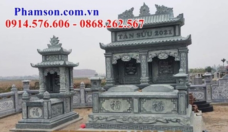 88 lăng mộ đá đẹp hải phòng - mộ đôi bằng đá ninh bình