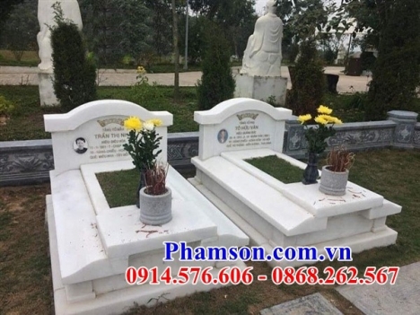 88 lăng mộ đá đẹp hải phòng - mộ đôi bằng đá ninh bình
