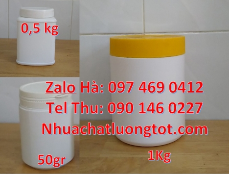 Hũ 1kg vặn, Hũ giá rẻ, Hũ nhựa hdpe 500gr đựng hóa chất, hũ 1kg đựng bột mới 100% Hủ nhựa 200gr 250