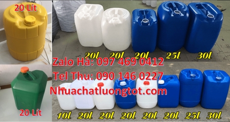 Can hdpe 20l vuông, Can vuông 25l đựng phân bón, can 25l trắng, Can dẹp 30l đựng sữa tươi