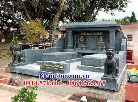 88 lăng mộ đá đẹp hải phòng - mộ đôi bằng đá ninh bình