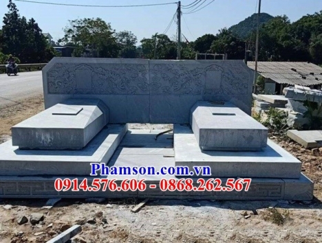 88 lăng mộ đá đẹp hải phòng - mộ đôi bằng đá ninh bình