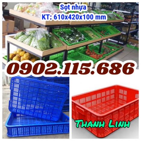 Sọt nhựa cao 10cm, sóng nhựa rỗng HS010, thùng nhựa rỗng, sóng nhựa cao 1T, sọt nhựa siêu thị, sọt đ