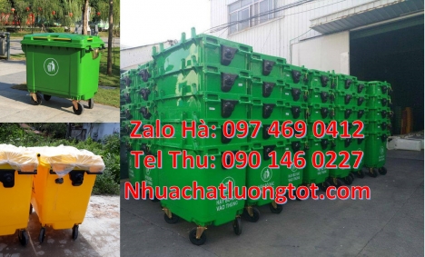 Xe thu gom rác 660 lít 3 bánh hơi, Xe thu gom rác 660 lít 4 bánh xe, Xe thu gom rác 660 lít 3 bánh đ