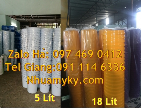Thùng nhựa 5 lít, xô nhựa 22 lít, Xô nhựa 22 lít đựng phân bón Vỏ thùng sơn 10 lít Thùng