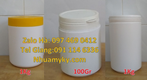 Hũ nhựa 1kg đựng bột ngô, hũ 1.5kg đựng bột gạo, hũ 50gr đựng kem dưỡng da body, hũ hdpe giá rẻ, hũ