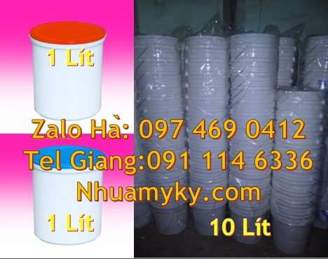 Thùng nhựa 5 lít, xô nhựa 22 lít, Xô nhựa 22 lít đựng phân bón Vỏ thùng sơn 10 lít Thùng