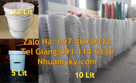 Thùng nhựa 5 lít, xô nhựa 22 lít, Xô nhựa 22 lít đựng phân bón Vỏ thùng sơn 10 lít Thùng