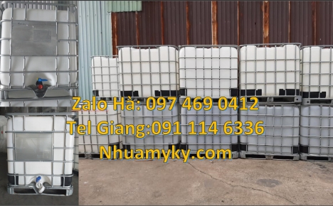Thùng ibc dung tích 1000 lít, bồn ibc, Bồn nhựa, bồn đựng hóa chất 1000 lít Thùng nhựa trắng dung t