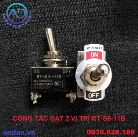 Công Tắc Gạt 2 Vị Trí, 3 Vị Trí Phi 12mm RENEW RT-S6-11B RT-S6-13B