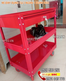 2 mẫu xe đẩy, kệ đựng dụng cụ cơ khí 3 ngăn 1 ngăn kéo chất lượng giá tốt