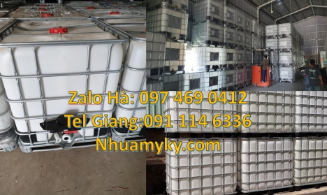 Thùng ibc dung tích 1000 lít, bồn ibc, Bồn nhựa, bồn đựng hóa chất 1000 lít Thùng nhựa trắng dung t