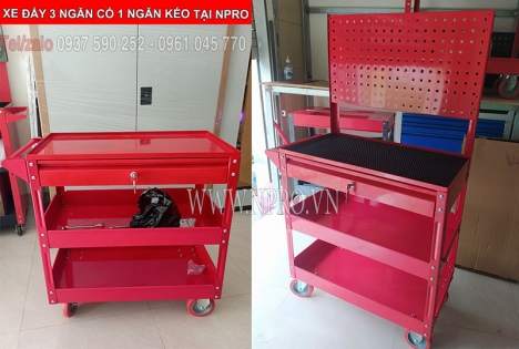 2 mẫu xe đẩy, kệ đựng dụng cụ cơ khí 3 ngăn 1 ngăn kéo chất lượng giá tốt
