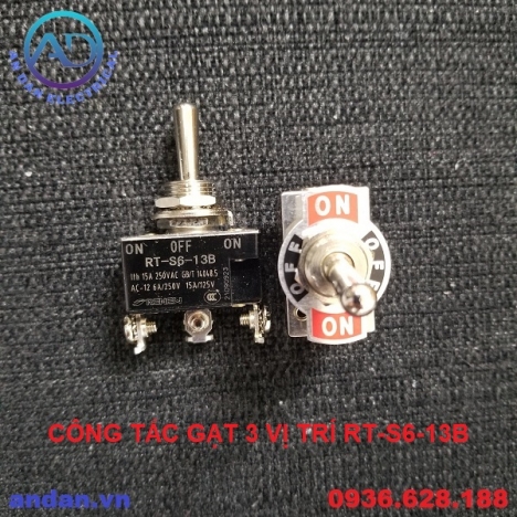 Công Tắc Gạt 2 Vị Trí, 3 Vị Trí Phi 12mm RENEW RT-S6-11B RT-S6-13B
