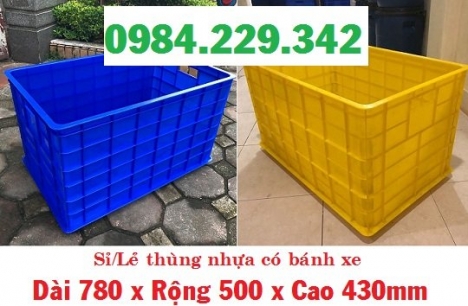 Thùng nhựa đặc 5 bánh, sóng nhựa đặc bánh xe, sóng nhựa đặc 8 tầng