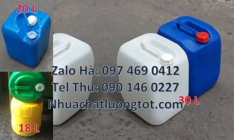 Can hdpe 20l vuông, Can vuông 25l đựng phân bón, can 25l trắng Can dẹp 30l đựng sữa tươi