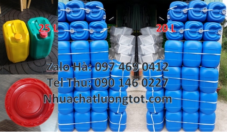 Can hdpe 20l vuông, Can vuông 25l đựng phân bón, can 25l trắng Can dẹp 30l đựng sữa tươi
