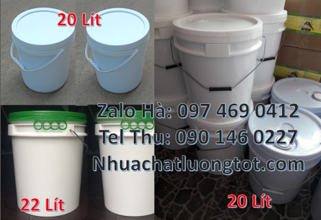 Vỏ thùng sơn 10 lít, Thùng nhựa 18 lít, Xô nhựa nắp rót 20 lít, Thùng nhựa 5l đựng gạo, Xô