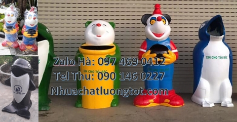 Thùng rác thú composite, Sọt rác con voi, sọt rác cá heo Thùng rác chuột mickey. Thùng rác hìn