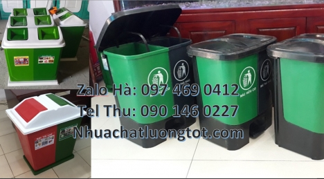 Thùng rác bập bênh, Thùng rác nhựa duy tân, thùng rác 3 ngăn, thùng rác 60 lít 120 lít, sọt rác 240l