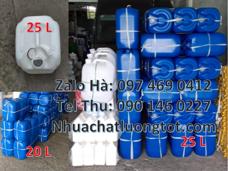 Can hdpe 20l vuông, Can vuông 25l đựng phân bón, can 25l trắng Can dẹp 30l đựng sữa tươi