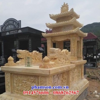 008 Mộ đá ba mái đẹp tiền giang - nhà mồ để tro cốt