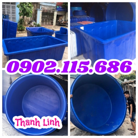 Thùng nhựa dung tích lớn, thùng hình chữ nhật lớn, thùng nhựa tròn, thùng nuôi hải sản, thùng nhựa t