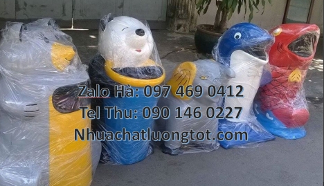 Thùng rác thú composite, Sọt rác con voi, sọt rác cá heo Thùng rác chuột mickey. Thùng rác hìn
