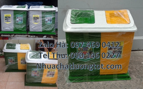 Thùng rác bập bênh, Thùng rác nhựa duy tân, thùng rác 3 ngăn, thùng rác 60 lít 120 lít, sọt rác 240l