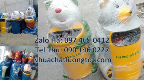 Thùng rác thú composite, Sọt rác con voi, sọt rác cá heo Thùng rác chuột mickey. Thùng rác hìn