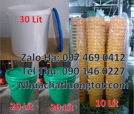 Vỏ thùng sơn 10 lít, Thùng nhựa 18 lít, Xô nhựa nắp rót 20 lít, Thùng nhựa 5l đựng gạo, Xô