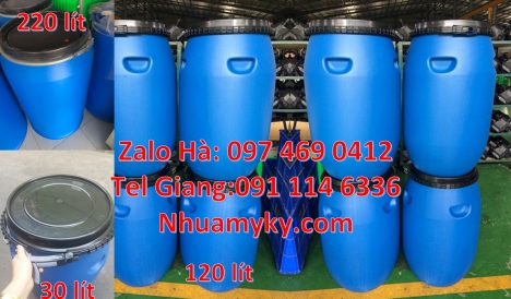 Phuy nhựa 150 lít nắp mở, Phuy nhựa đựng hóa chất, Thùng phuy nhựa 120 lít, thùng phuy 220 lít, Bán